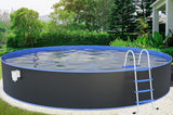 Piscina de Pared de Acero, 350 x 120 cm, Color Antracita&nbsp;