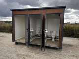 Contenedor Sanitario Tipo Pabellón con Triple Cabina