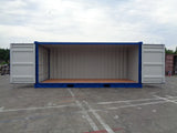 Contenedor marítimo 20 pies lateral abierto azul nuevo
